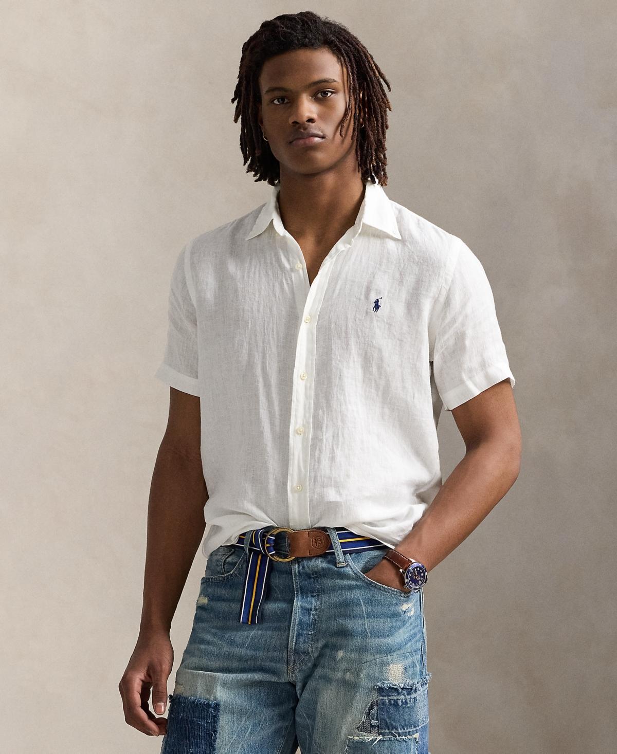 POLO RALPH LAUREN Camicia In Popeline Stretch Slim-fit Shirt In Bianco Product Image
