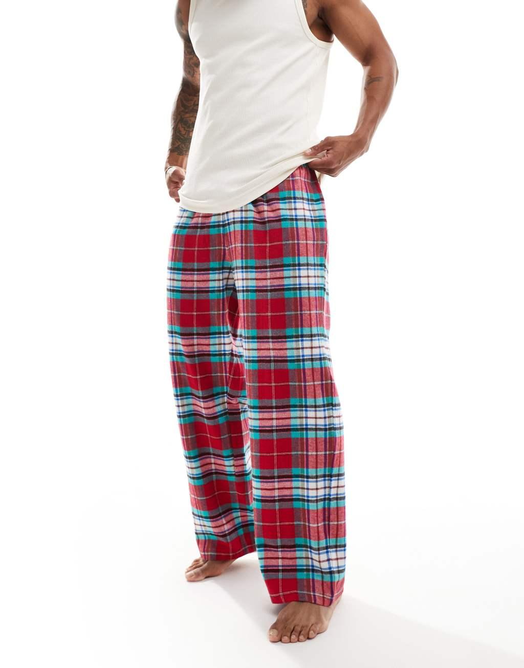 ASOS DESIGN tartan lounge pant in red Product Image