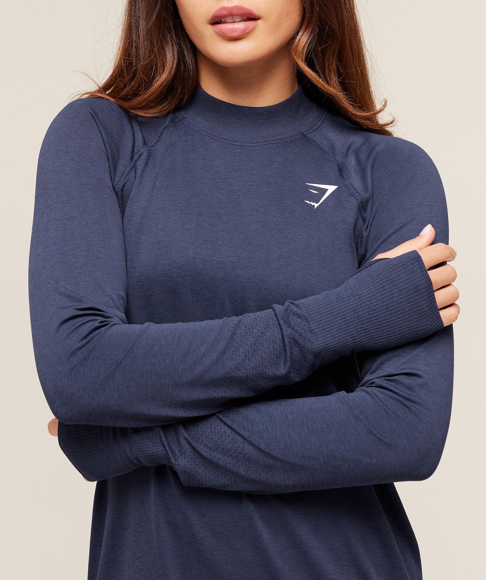 Gymshark Vital Long Line Top - Heavy Blue Marl Female Product Image