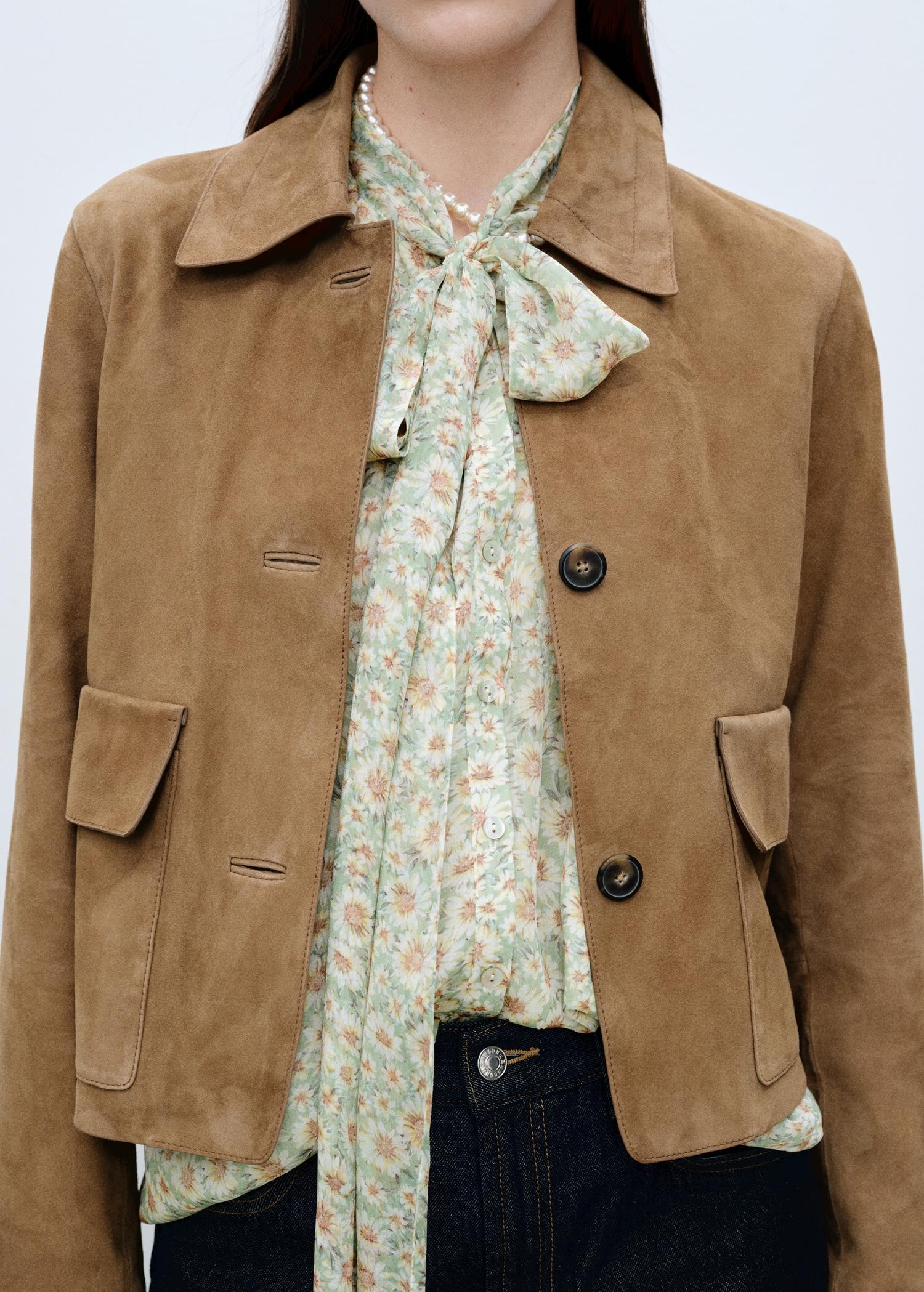 Floral tie blouse - Women | MANGO USA Product Image