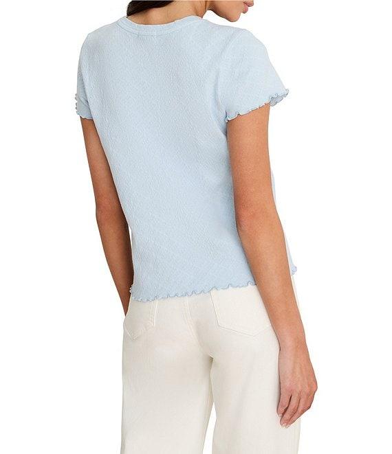 NIC + ZOE Lace Knit Crew Neck Short Sleeve Tee Product Image
