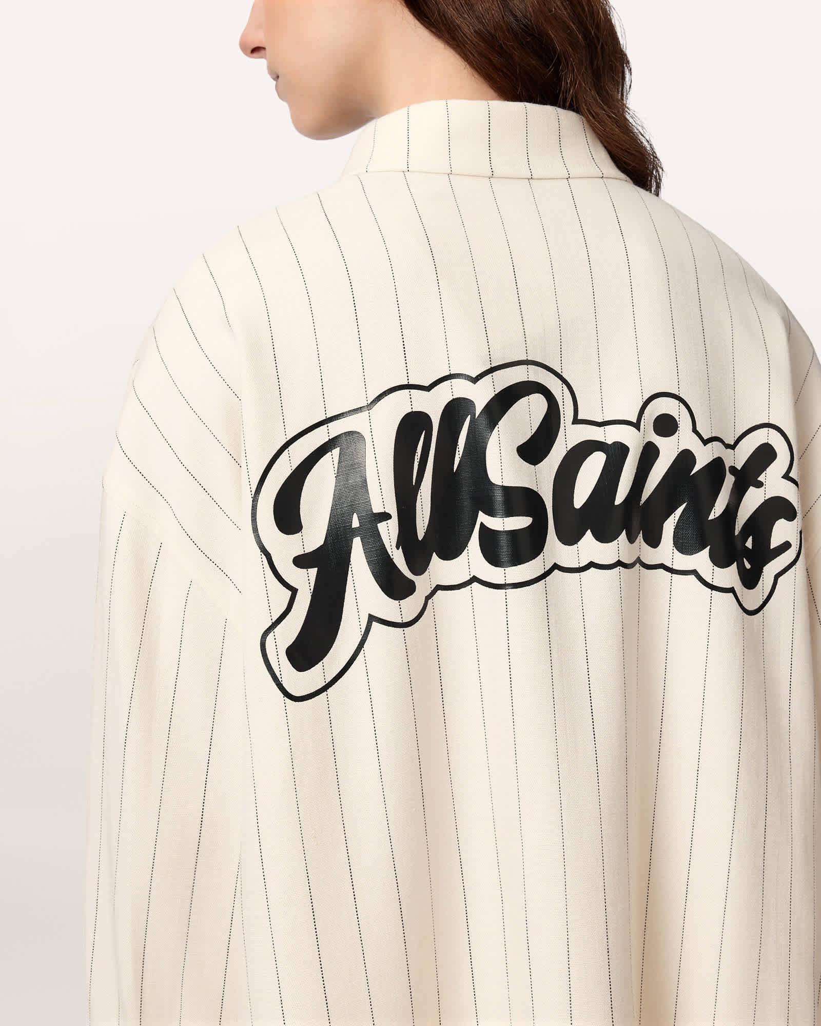 Olga Relaxed Fit Long Sleeve Shirt CREAM WHITE | ALLSAINTS US Product Image