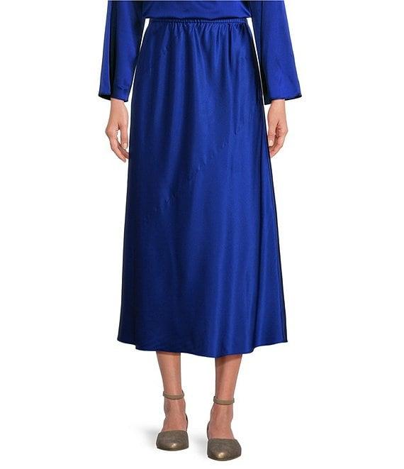 Eileen Fisher Coordinating Stretch Silk Charmeuse Full Skirt Product Image