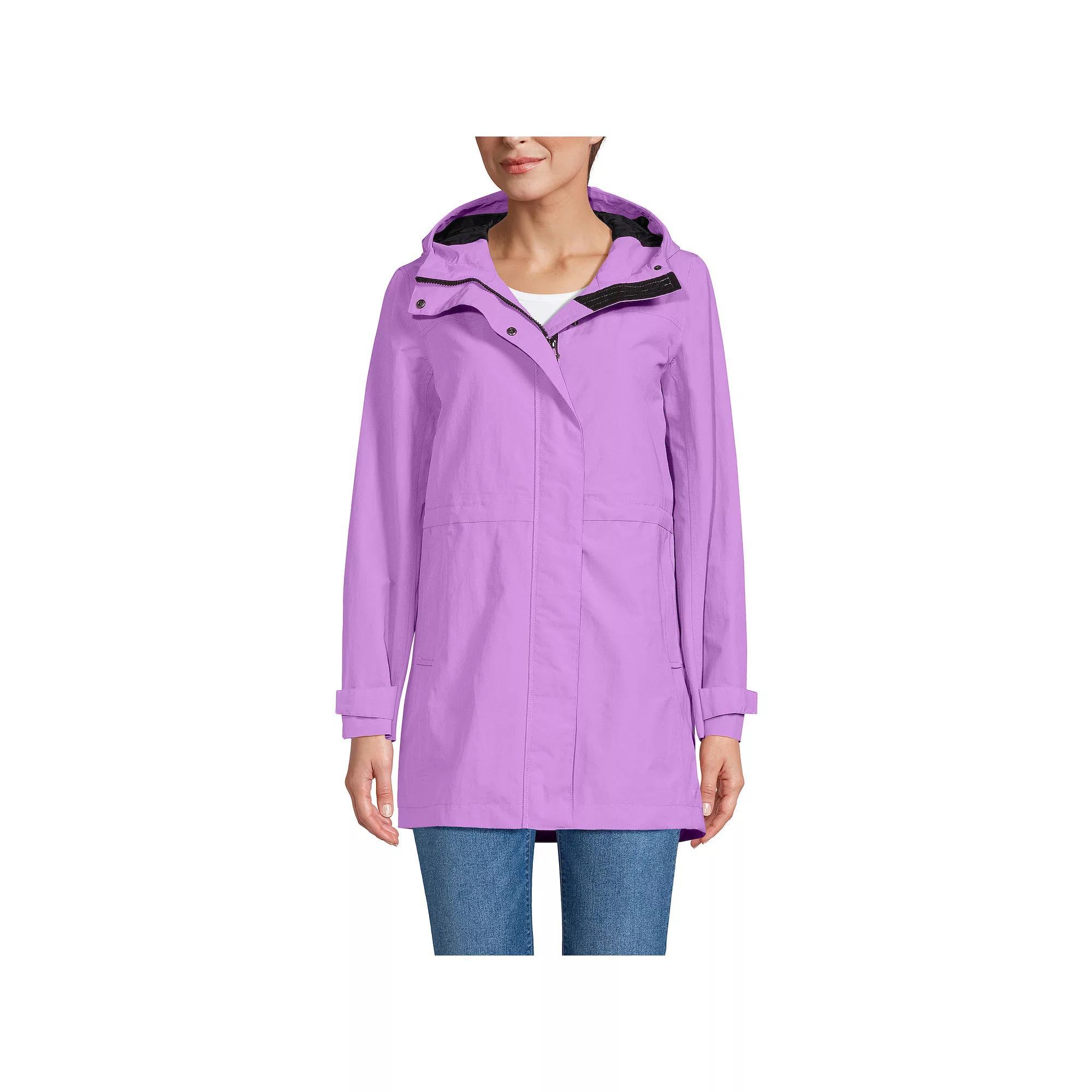 Petite Lands' End Squall Hooded Waterproof Raincoat, Women's, Size: Large Petite, Soft Orchid Product Image
