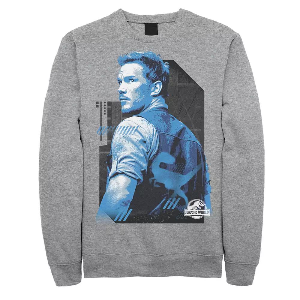 Men's Jurassic World Owen Blue Tone Portrait Sweatshirt,  Product Image