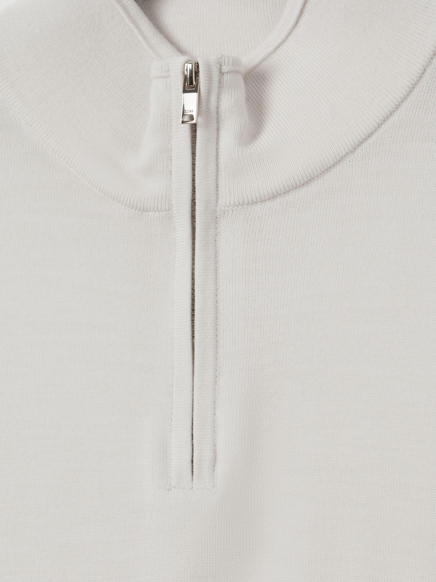 Merino Wool Half-Zip Funnel Neck Jumper in Snow Product Image