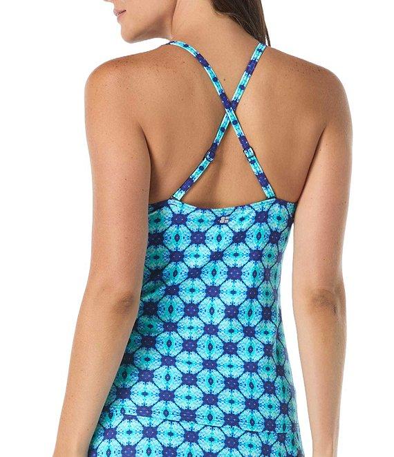Beach House Ambition V-Neck Cross-Back Fitted Tankini Swim Top Product Image