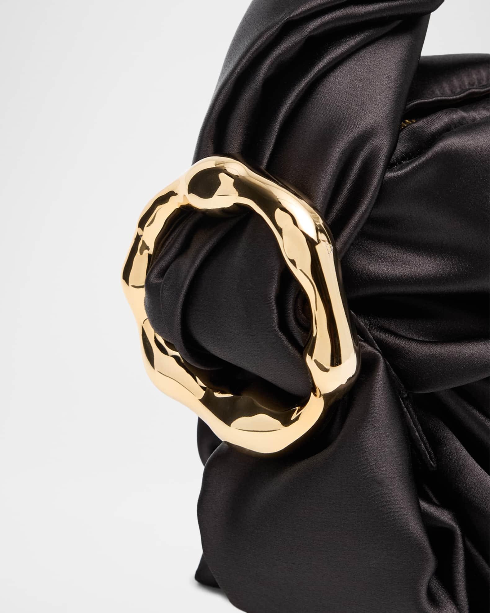 Belle Ruched Satin Top-Handle Bag Product Image