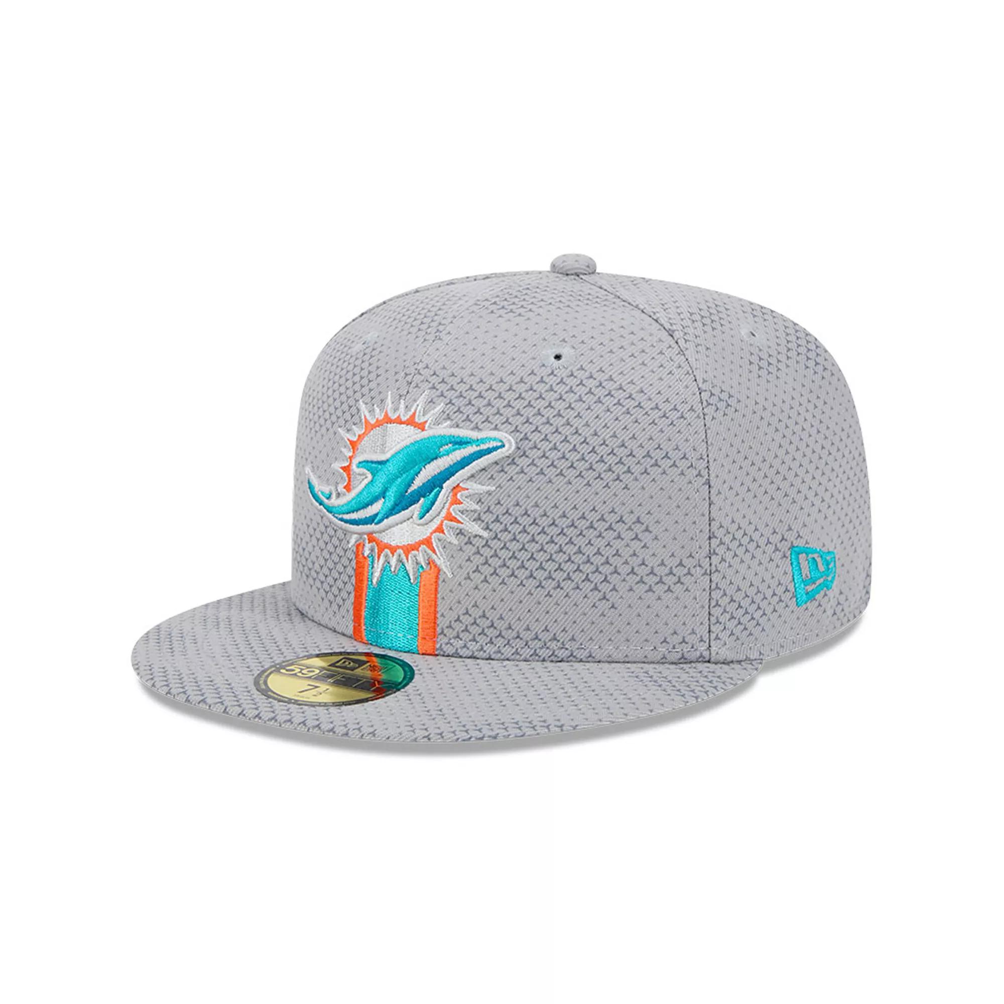 Men's New Era Gray Miami Dolphins 2024 Sideline 59FIFTY Fitted Hat,  Product Image