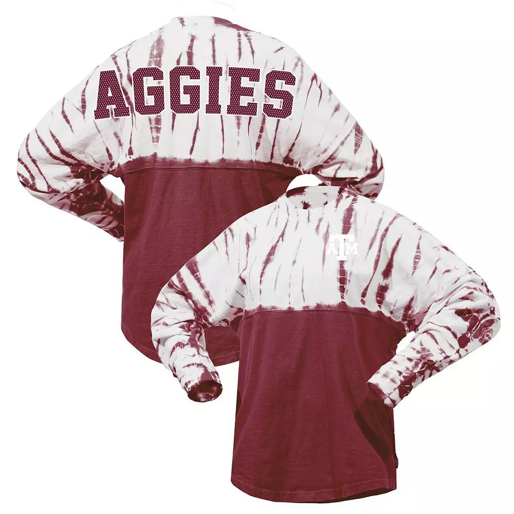 Women's Maroon Texas A&M Aggies Tie-Dye Long Sleeve Jersey T-Shirt,  Product Image