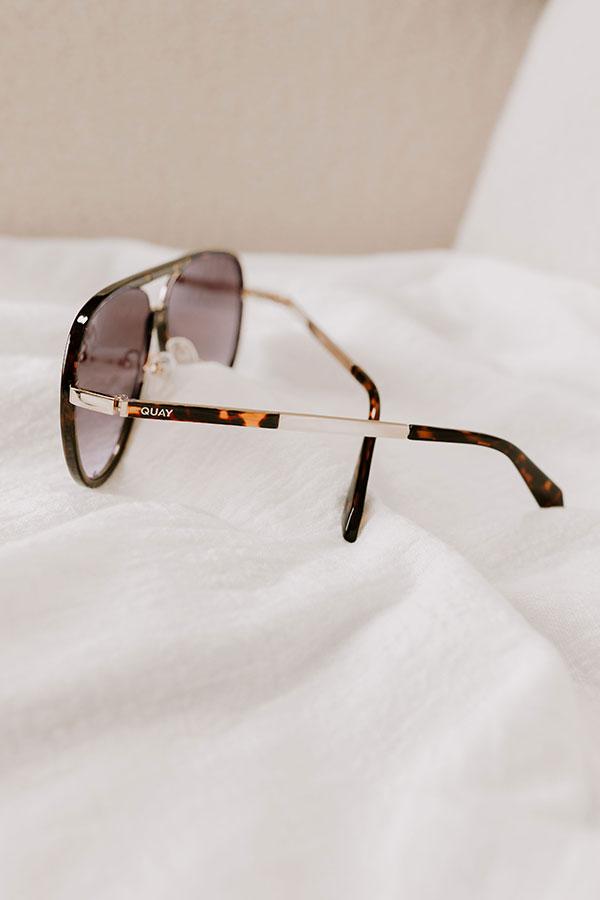 Quay High Profile Aviator Sunnies in Dark Tortoiseshell Product Image