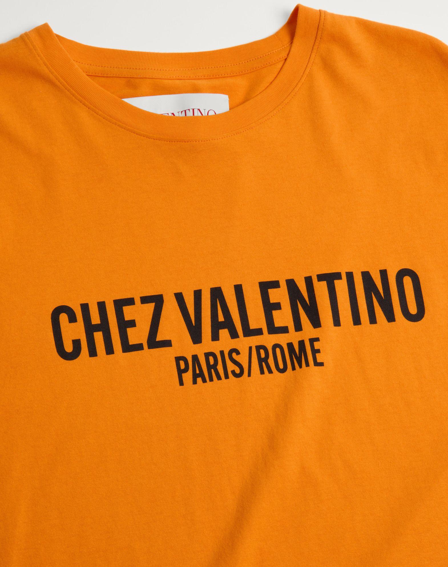 Cotton T-Shirt With Chez Valentino Print Product Image