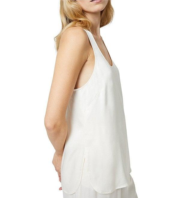 French Connection Ennis Satin Scoop Neckline Sleeveless Tank Product Image