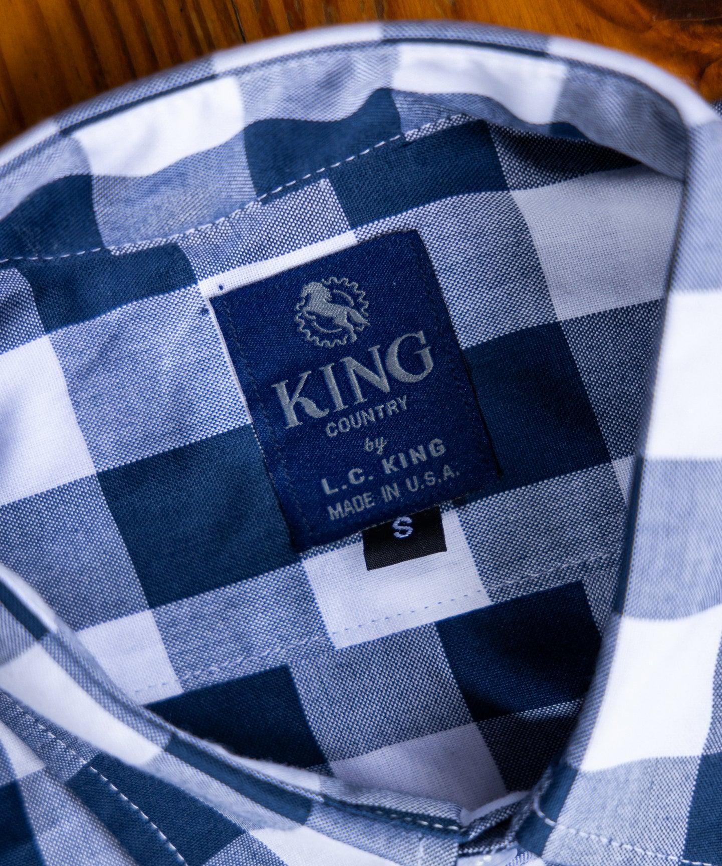 Blue & White Buffalo Plaid Button Up Male Product Image