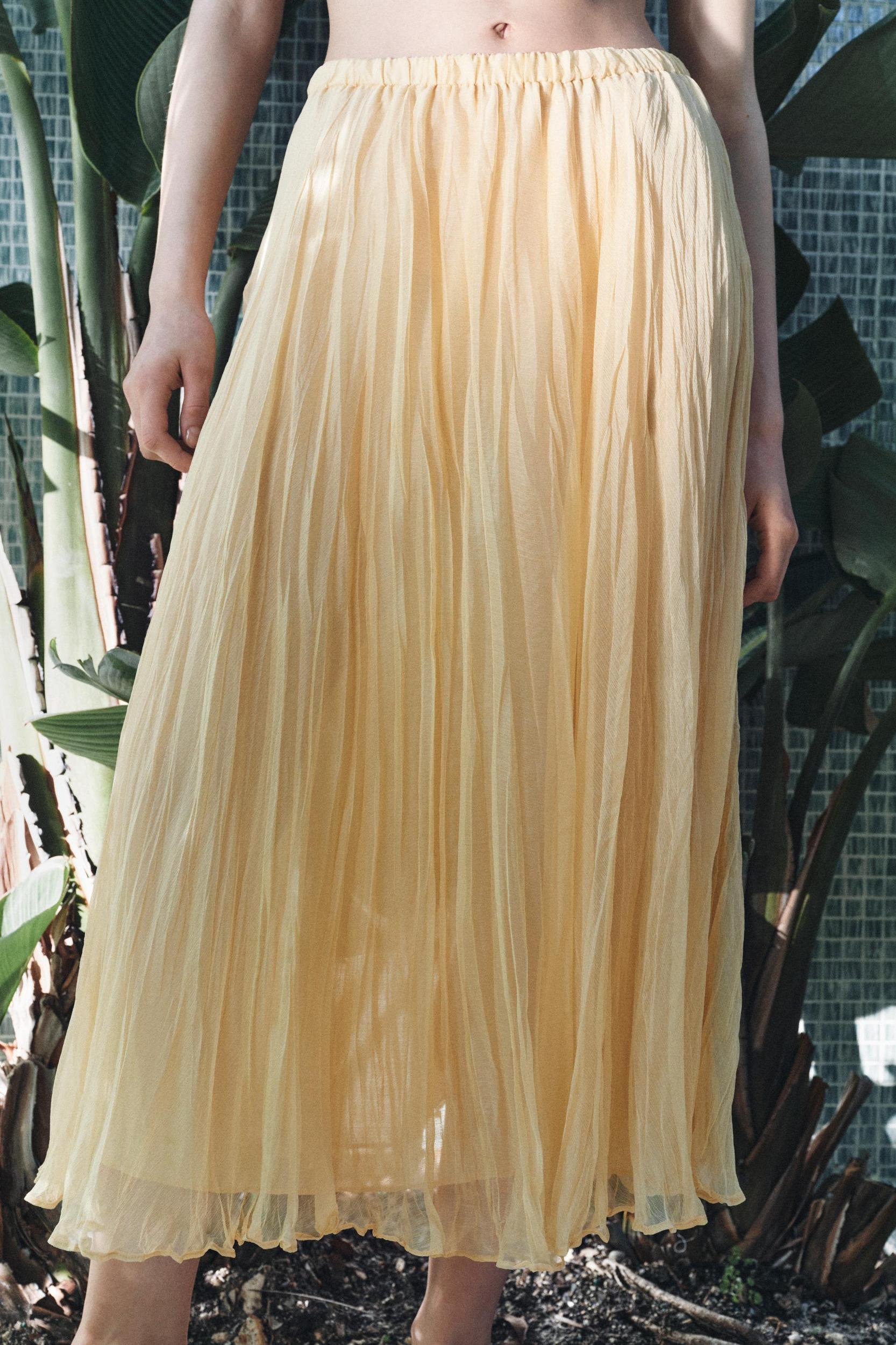 CRINKLE EFFECT MIDI SKIRT ZW COLLECTION Product Image