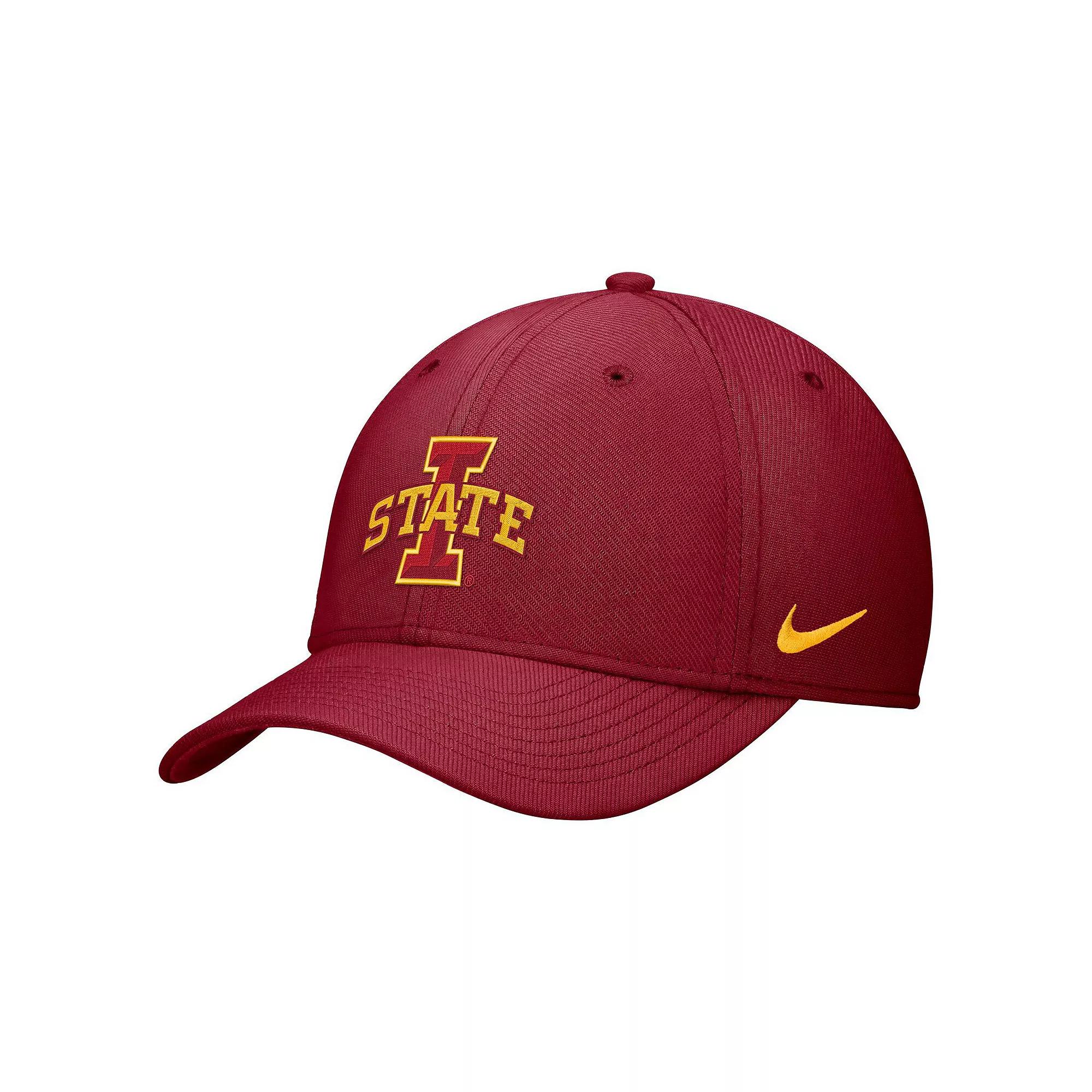 Men's Nike Crimson Iowa State Cyclones 2024 Sideline Rise Swoosh Flex Hat, Size: Medium/Large, Red Product Image