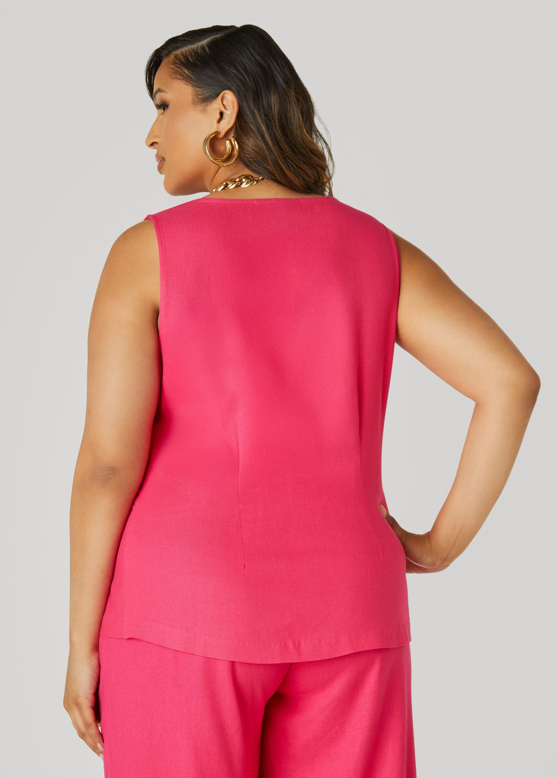 Plus Size Button Front Vest Ashley Stewart Product Image