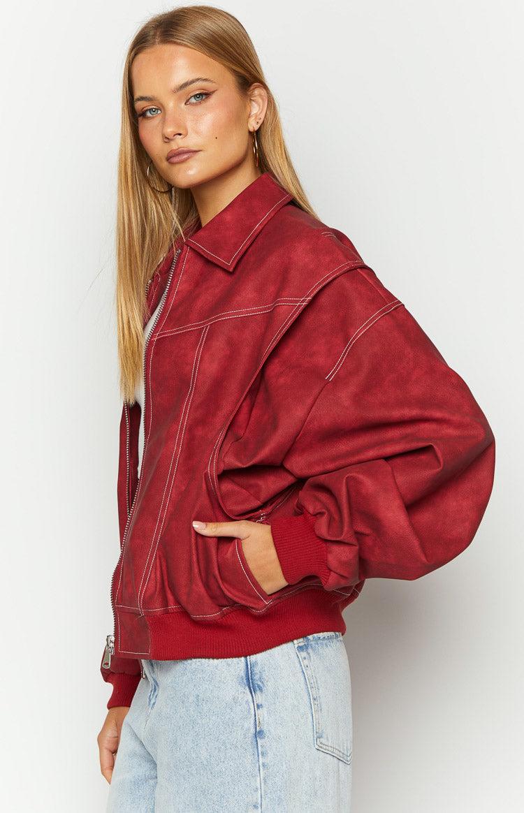 Lioness Vista Crimson Bomber Jacket Product Image