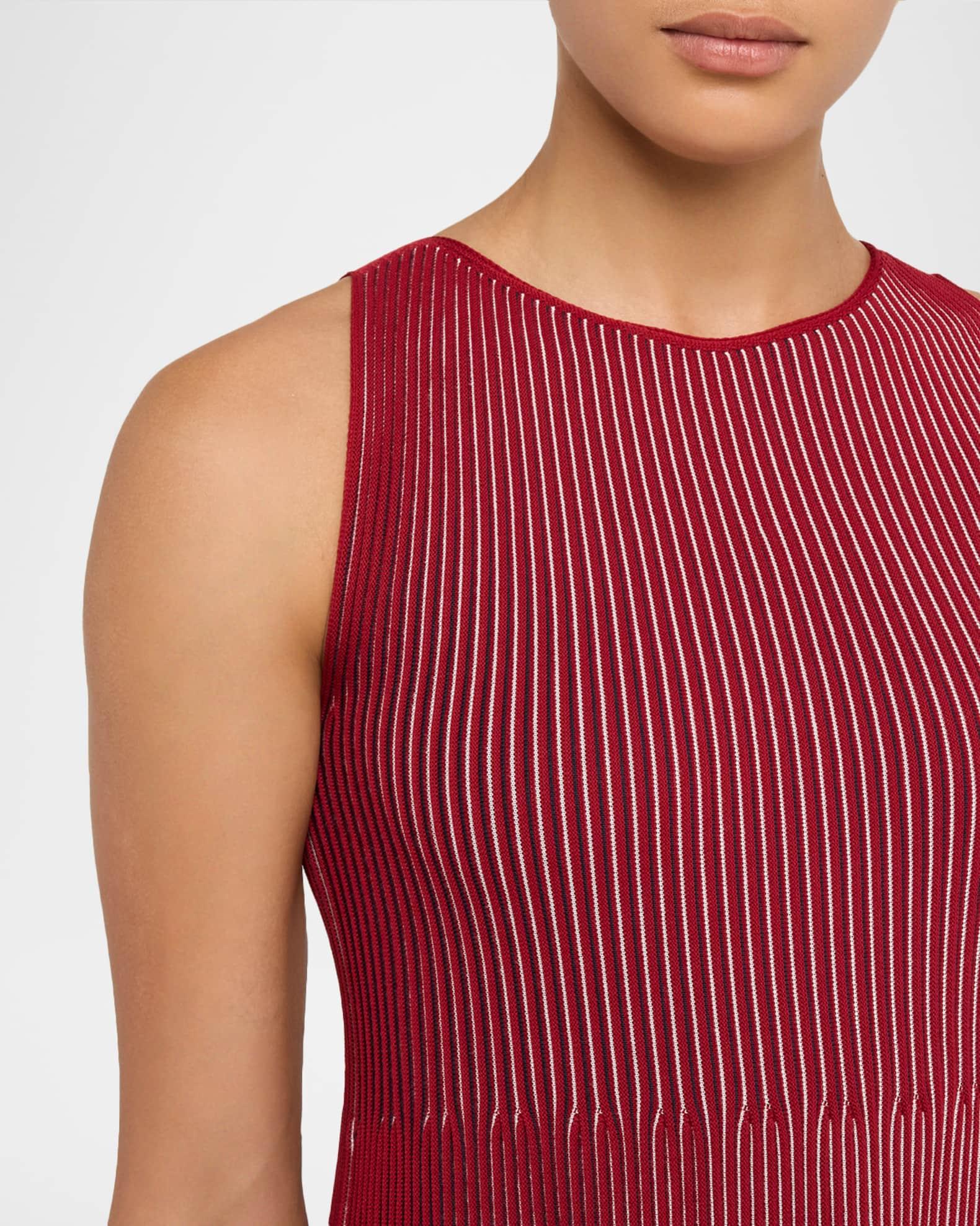 Sleeveless Striped Rib Knit Maxi Dress Product Image