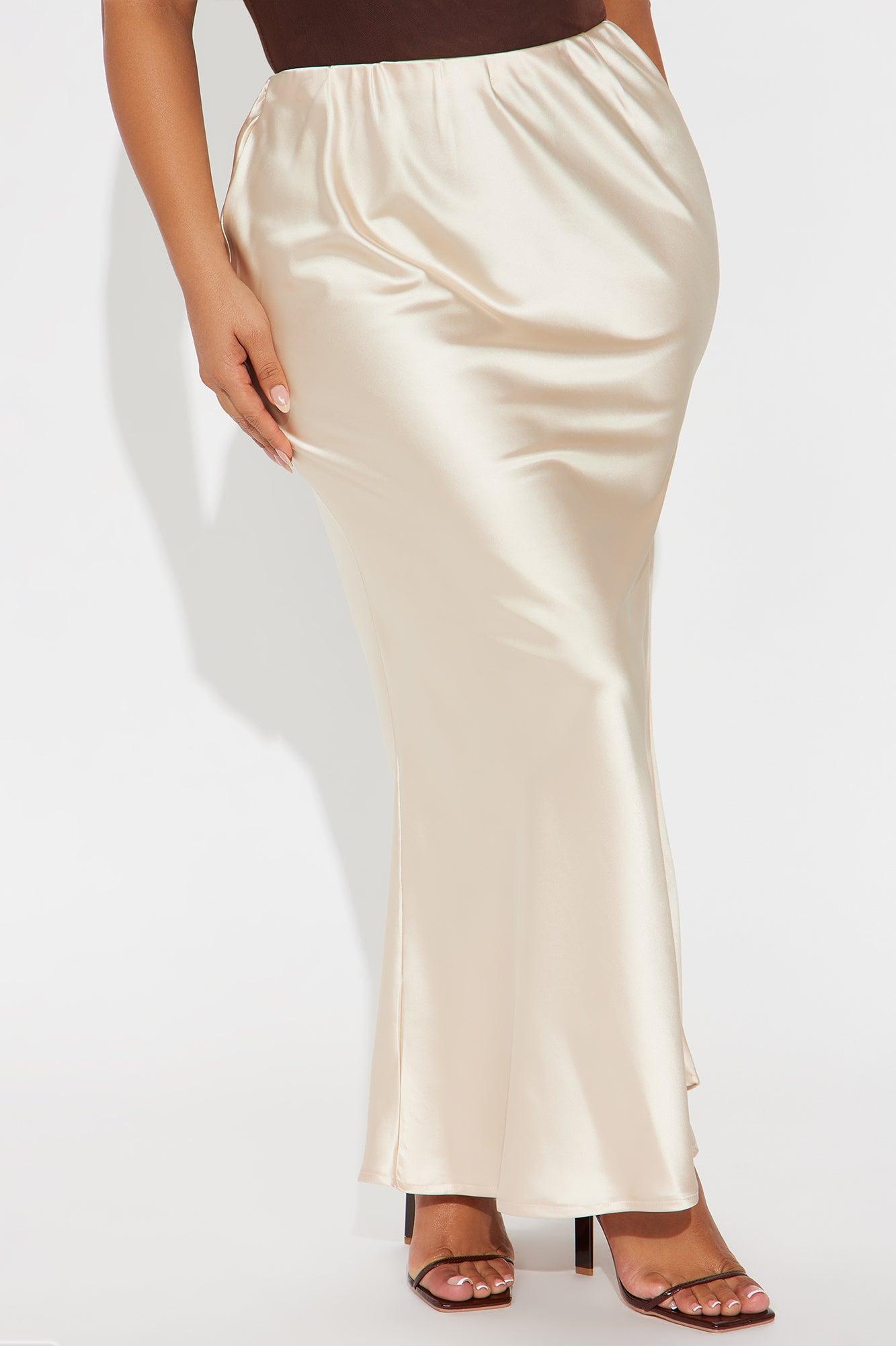 Kylie Satin Bias Cut Maxi Skirt - Champagne Female Product Image