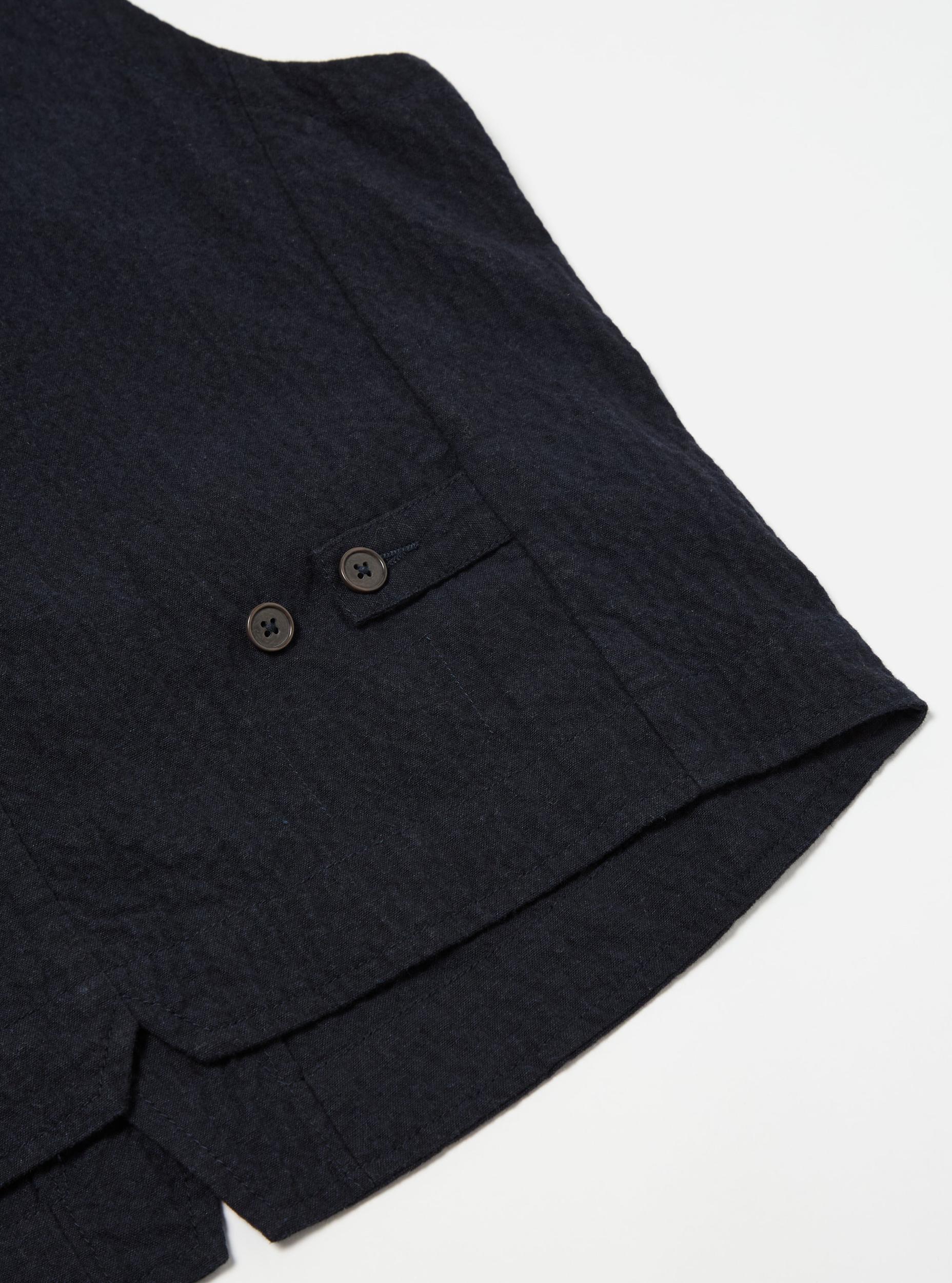 Universal Works Field Waistcoat in Dark Navy Ospina Cotton Product Image