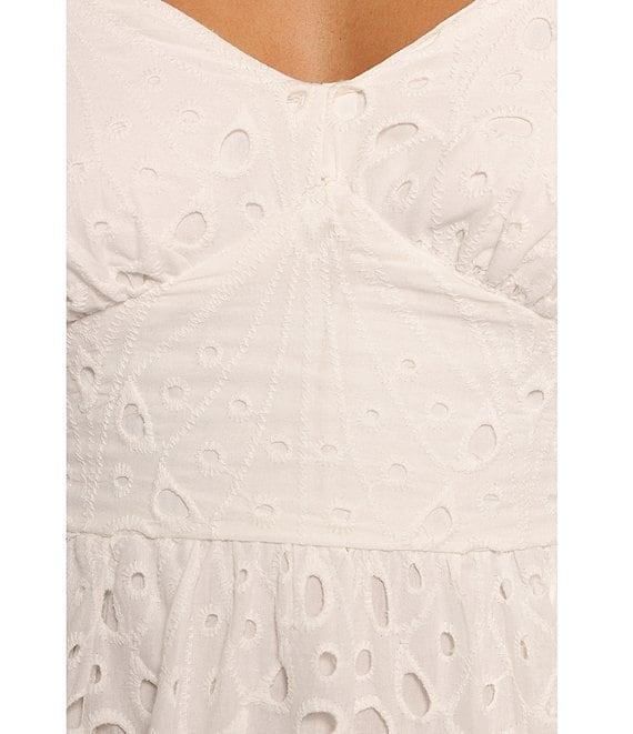 Petal & Pup Yasmin Eyelet V-Neck Sleeveless Midi Dress Product Image