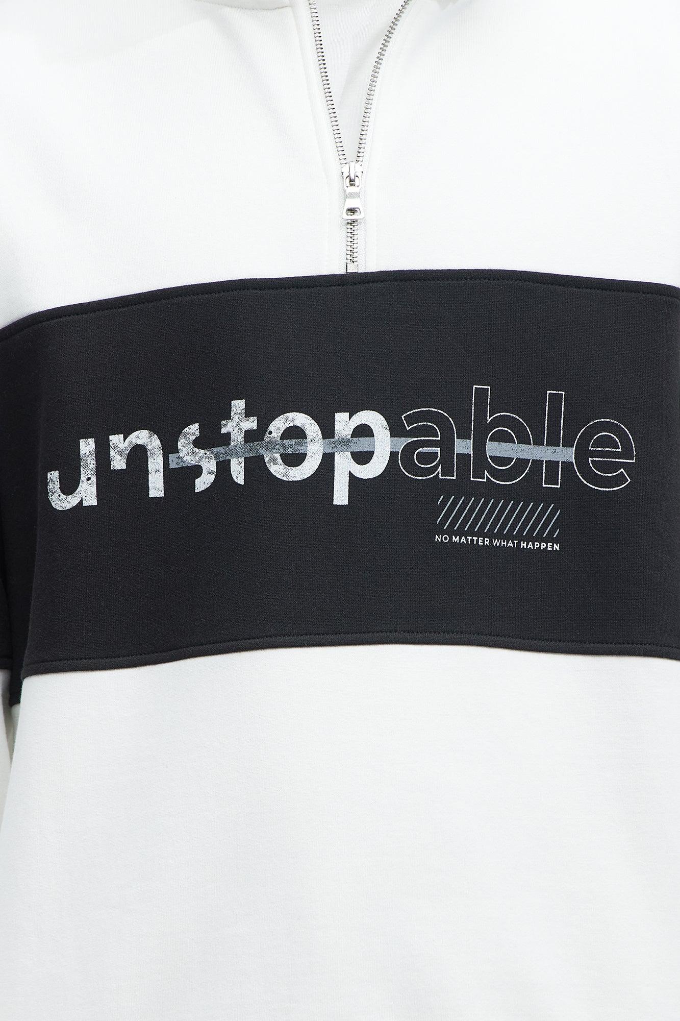 Unstoppable Quarter Zip Sweatshirt - White/Black Product Image
