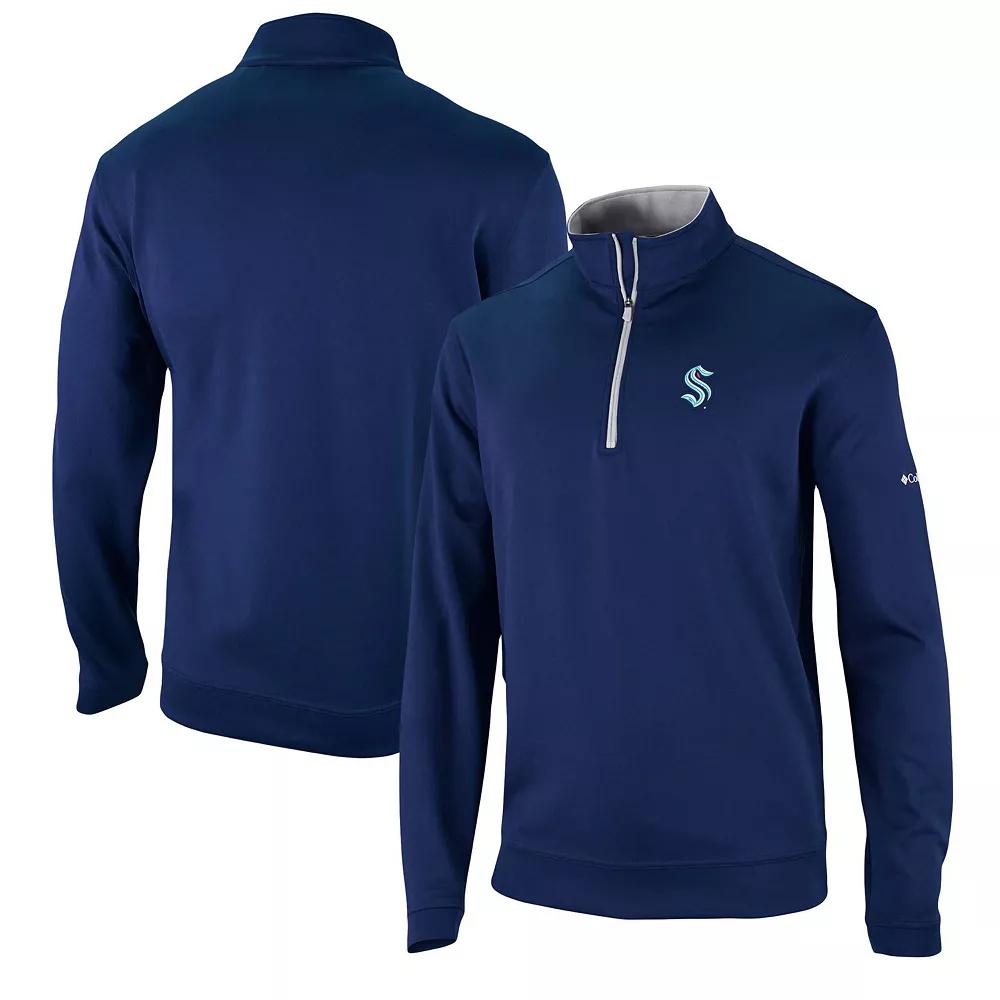 Men's Columbia Navy Colorado Avalanche Wickham Hills Omni-Wick Quarter-Zip Jacket, Size: XL, Blue Product Image