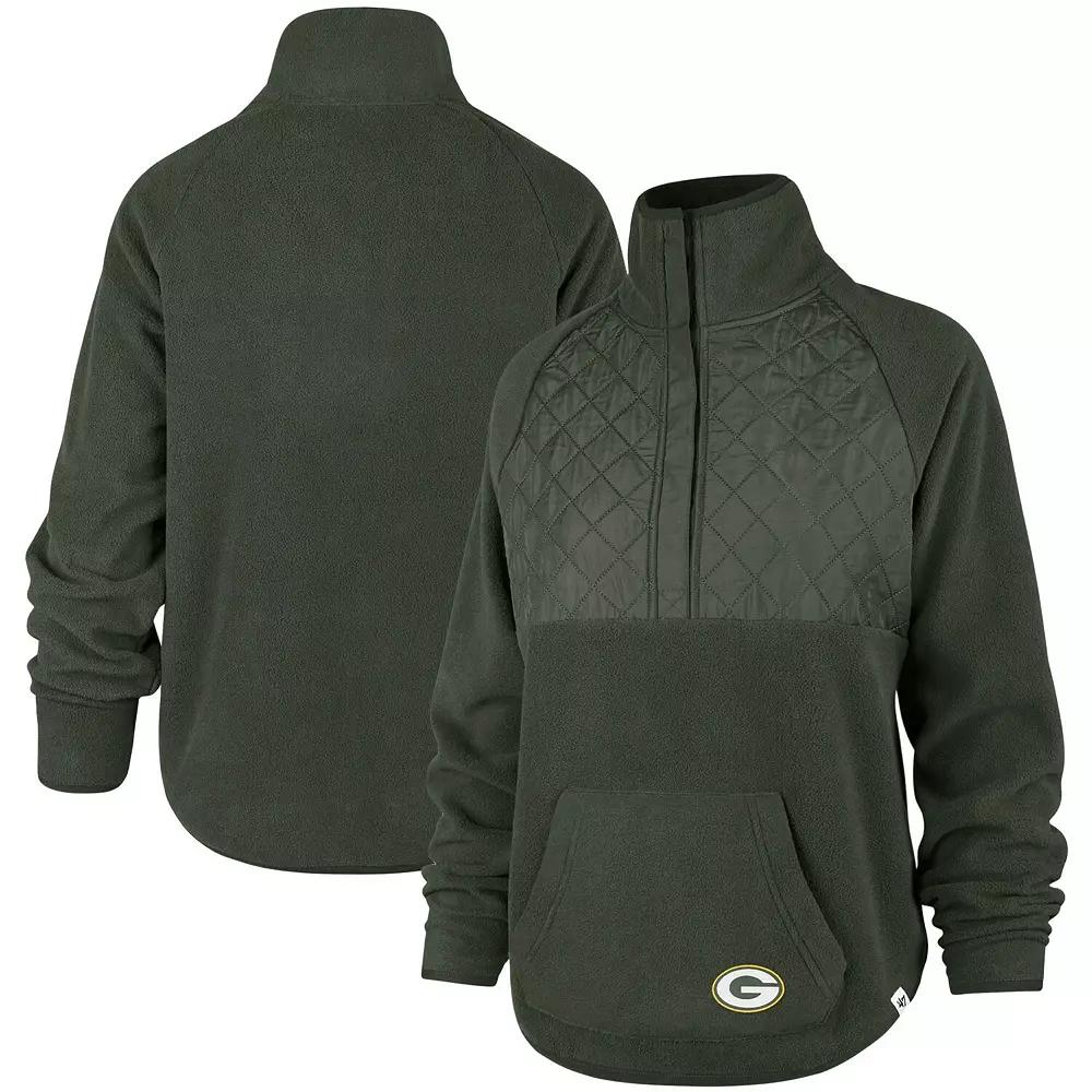 Women's '47 Green Green Bay Packers Vail Half-Zip Pullover, Size: Large Product Image