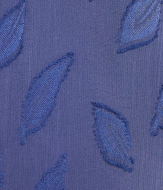 Calvin Klein Printed Novelty Point Collar Flutter Sleeve Button Front Blouse Product Image