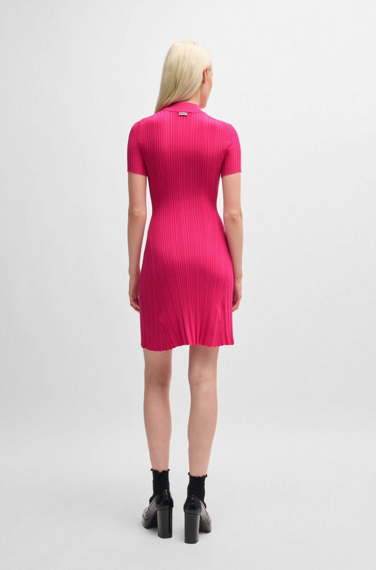 Slim-fit dress in irregular-rib crepe Product Image