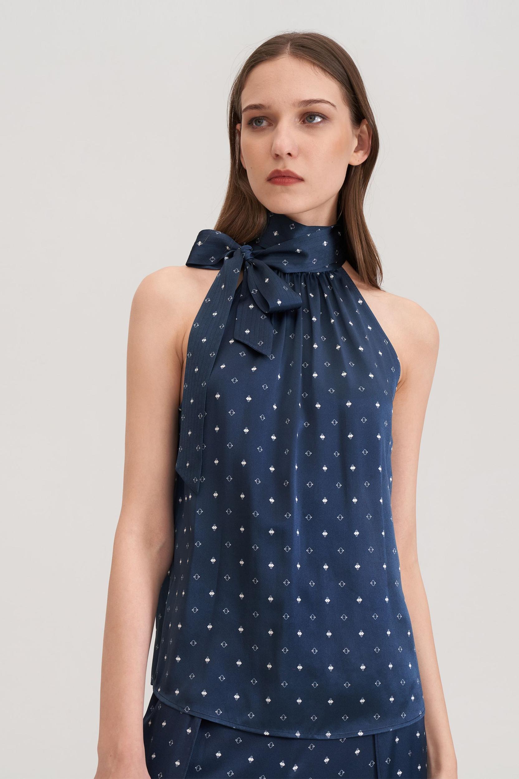 LILYSILK Silk T Shirt Women's Blue 100% Grade 6A Mulberry Silk Soft Classic Sleeveless Fun and Flirtatious XXL Product Image