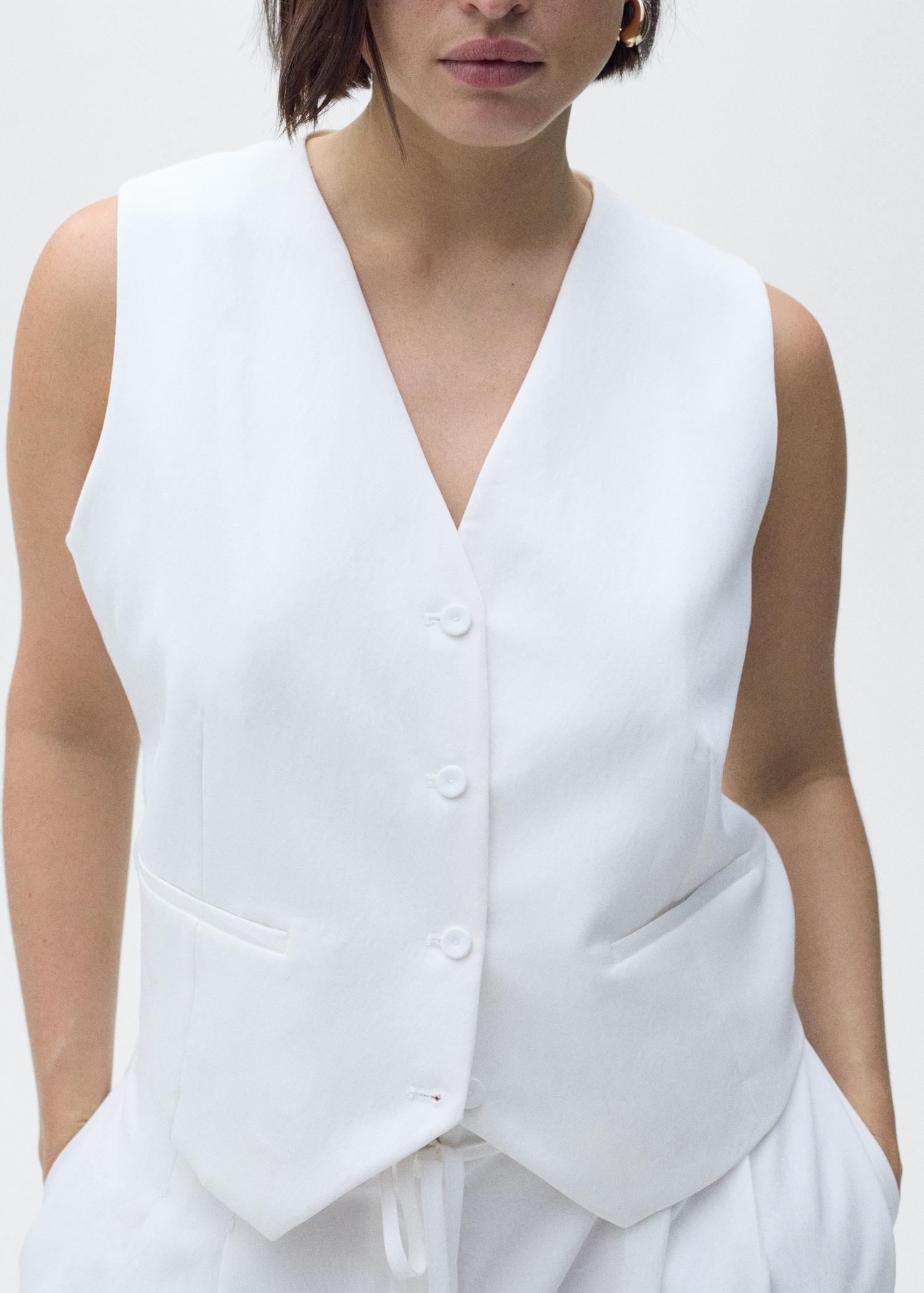 Straight lyocell suit vest - Women | MANGO USA Product Image