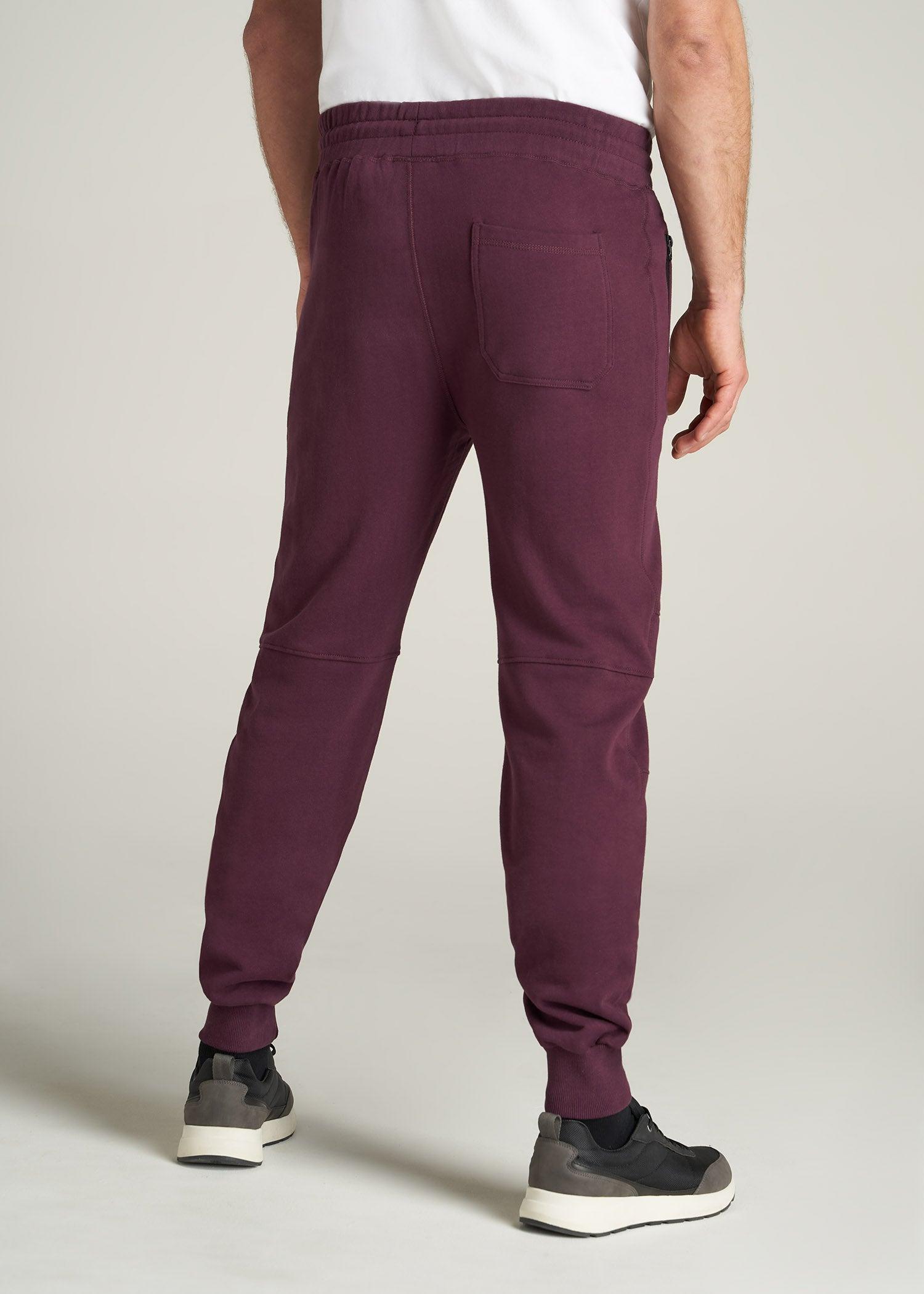 Wearever French Terry Joggers for Tall Men in Maroon Male Product Image