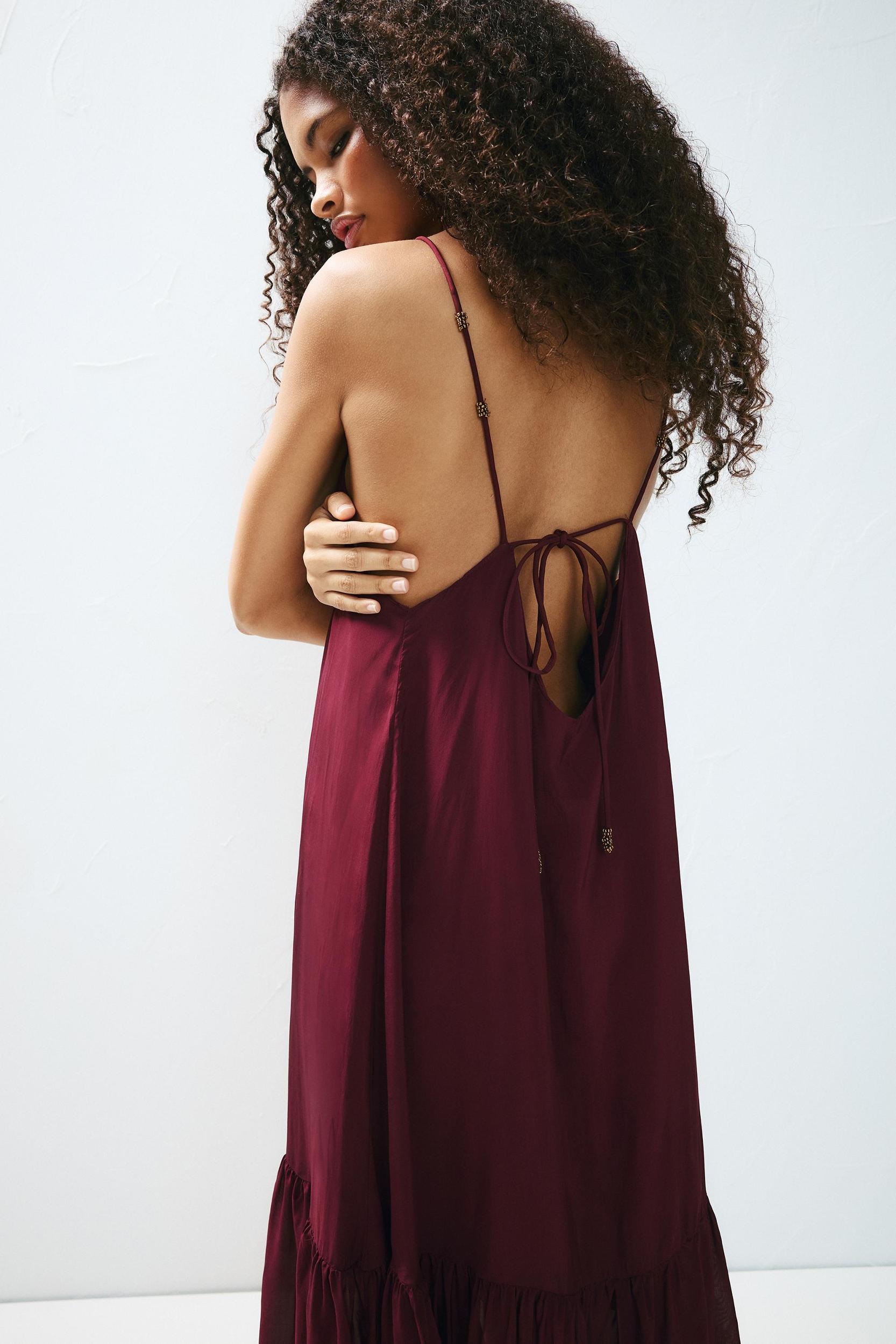 Strappy beaded midi dress Product Image