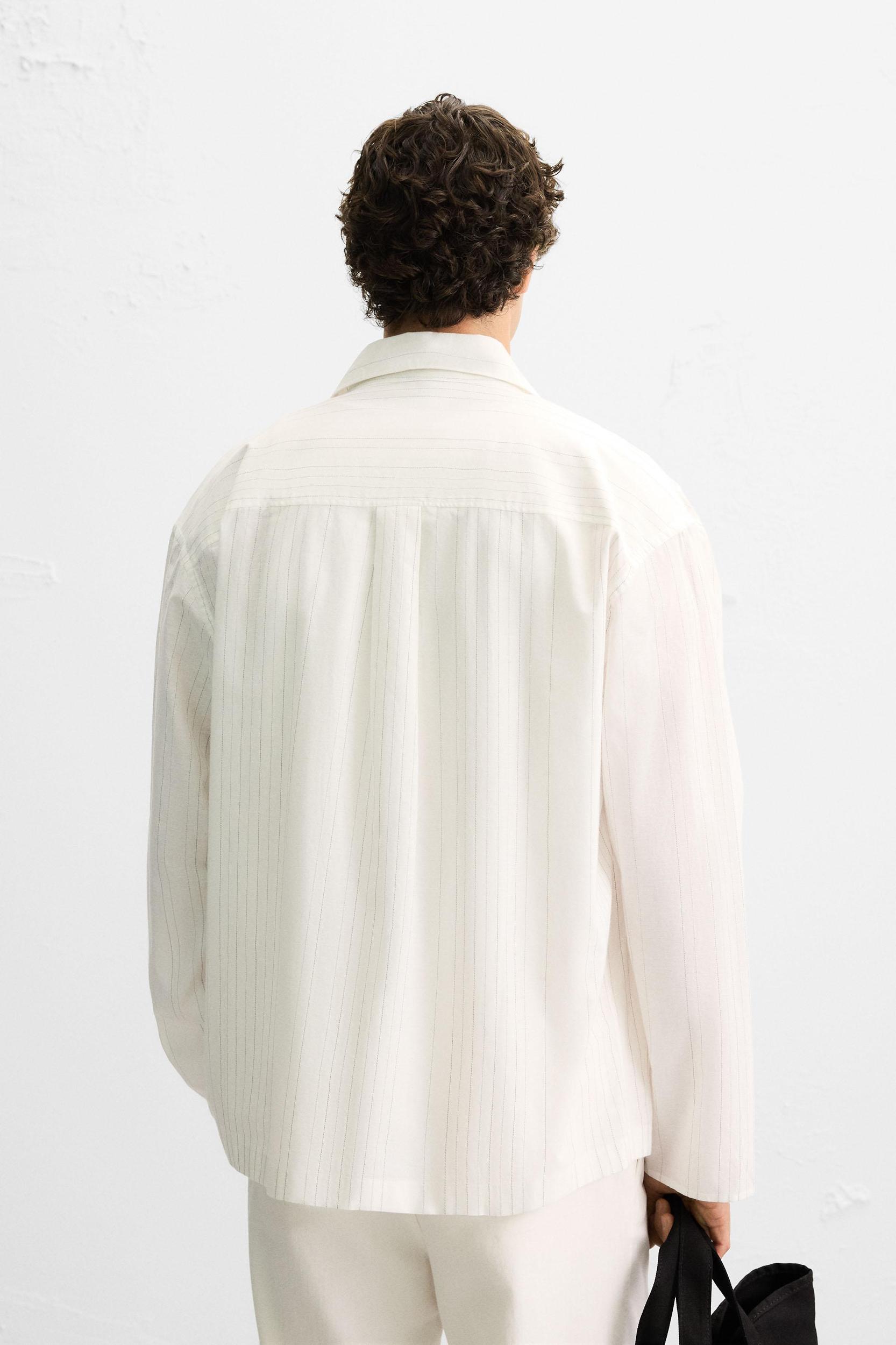 TEXTURED WEAVE STRIPED SHIRT Product Image