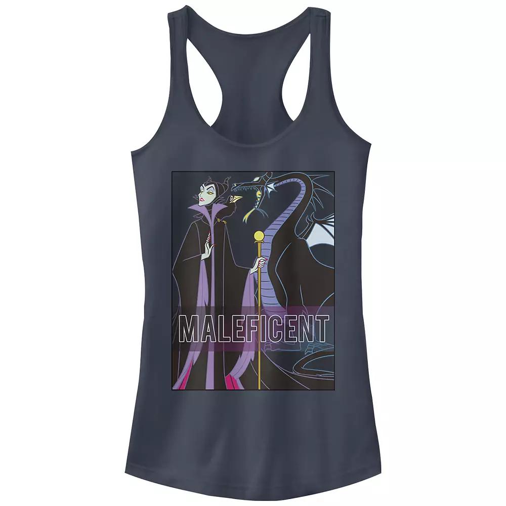 Disney Villains Sleeping Beauty Maleficent With Dragon Juniors' Racerback Tank Top, Girl's,  Product Image