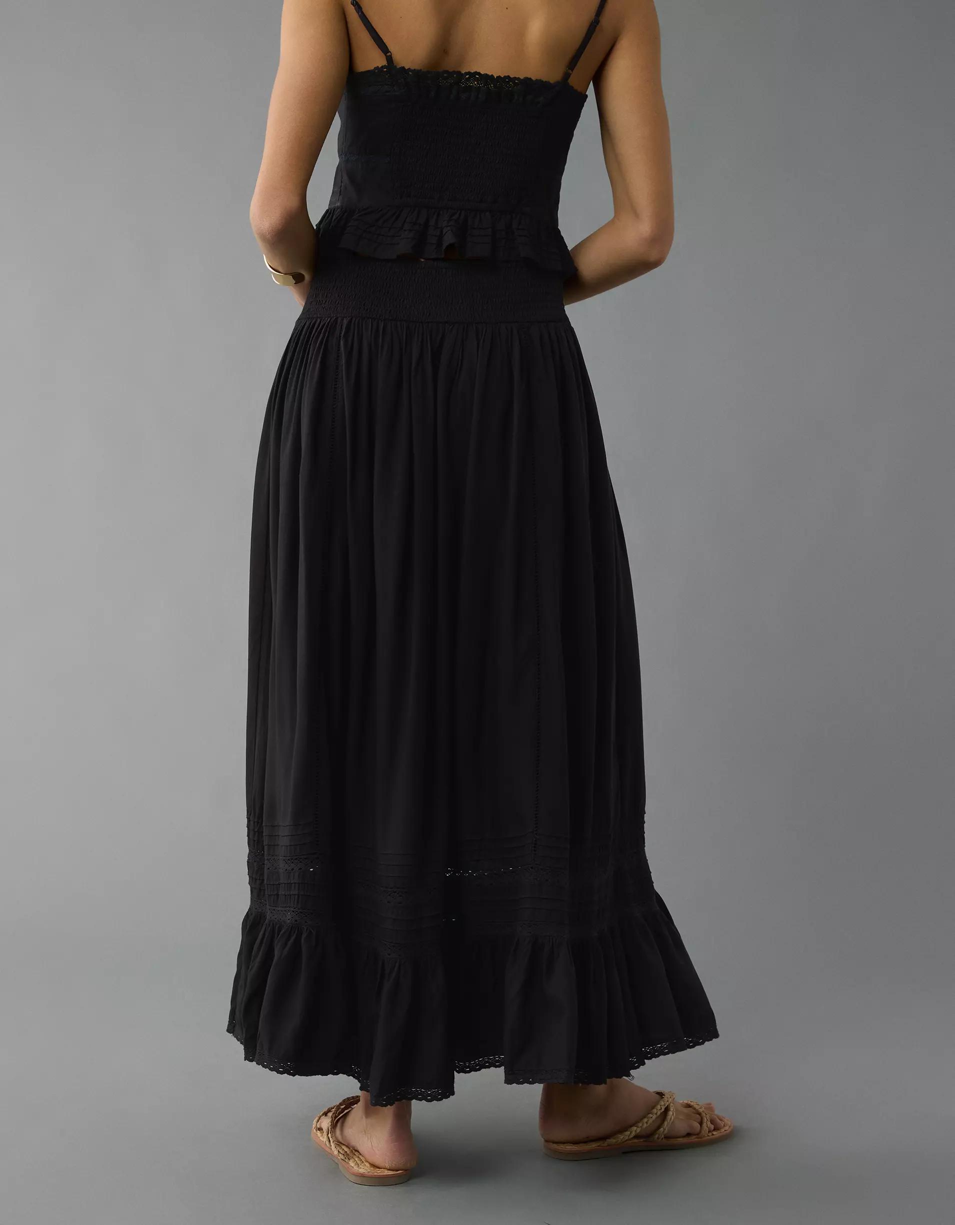 AE High-Waisted Ruffle Maxi Skirt Product Image