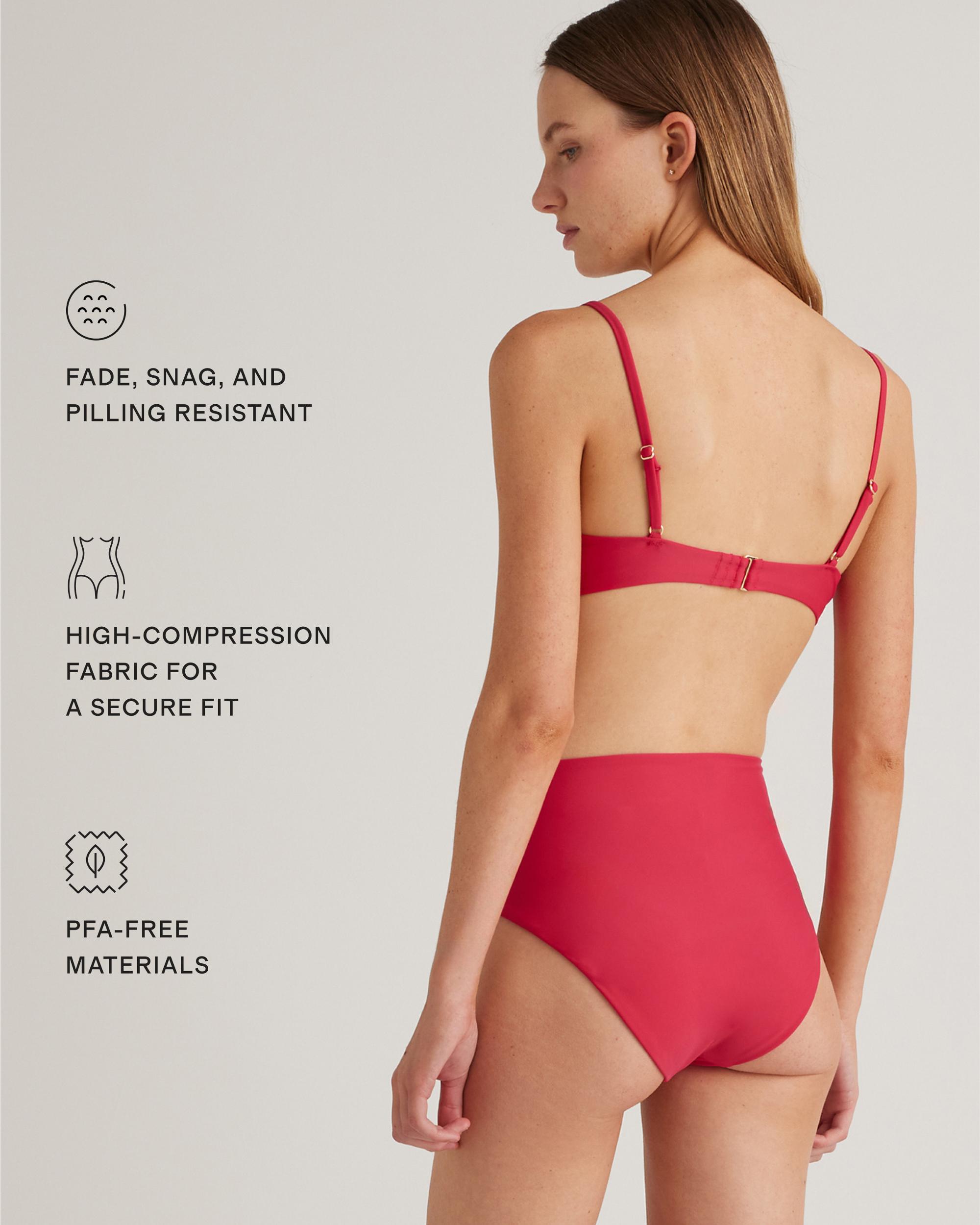 Quince | Women's Italian High-Rise Bikini Bottom 78% Recycled Polyamide, 22% Spandex Product Image