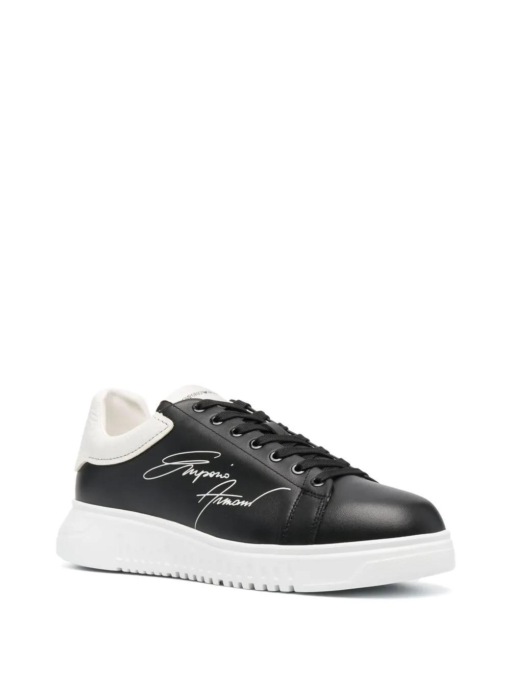 signature logo-print leather sneakers Product Image