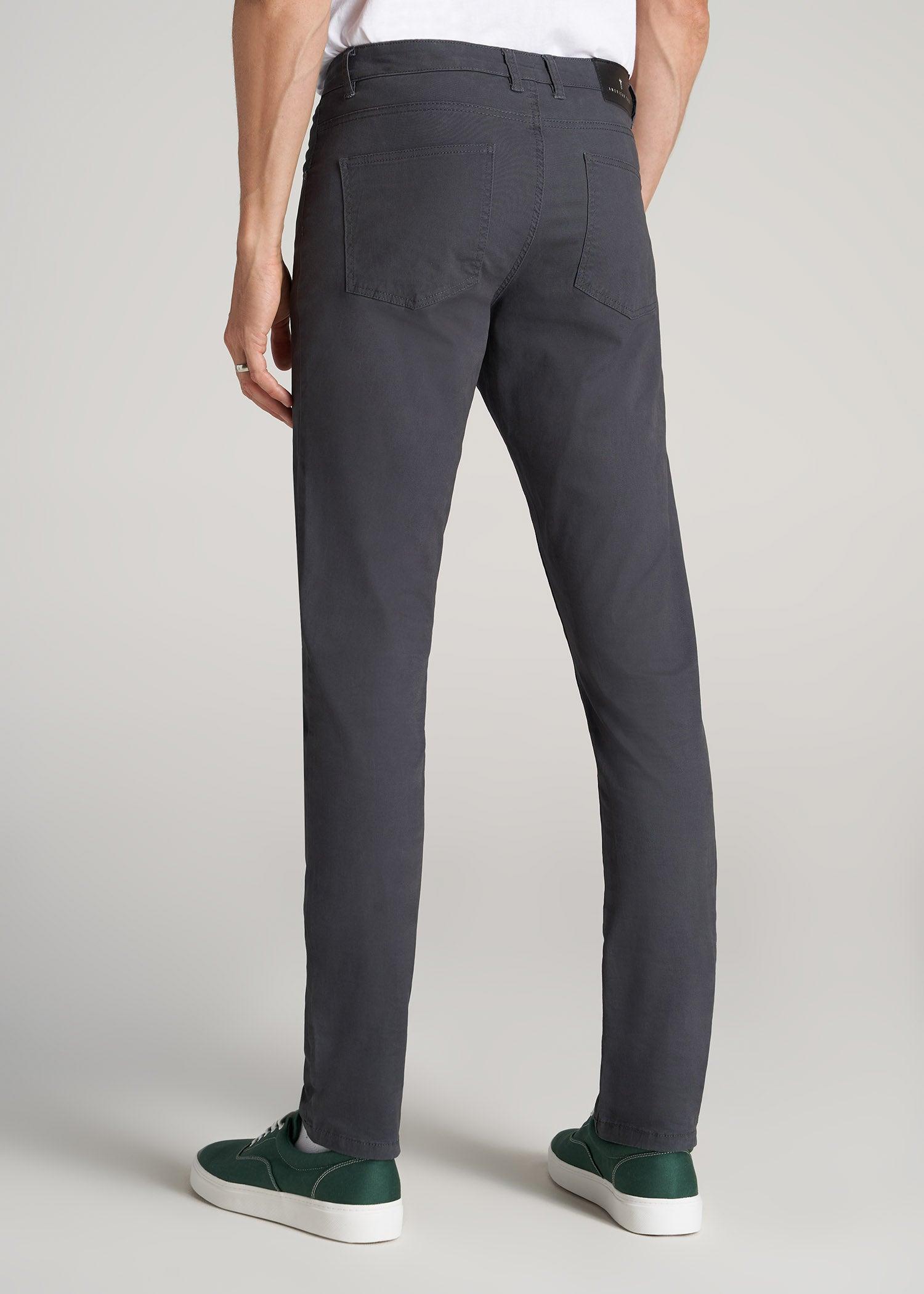 Carman TAPERED Fit Five Pocket Pants for Tall Men in Pebble Grey Male Product Image