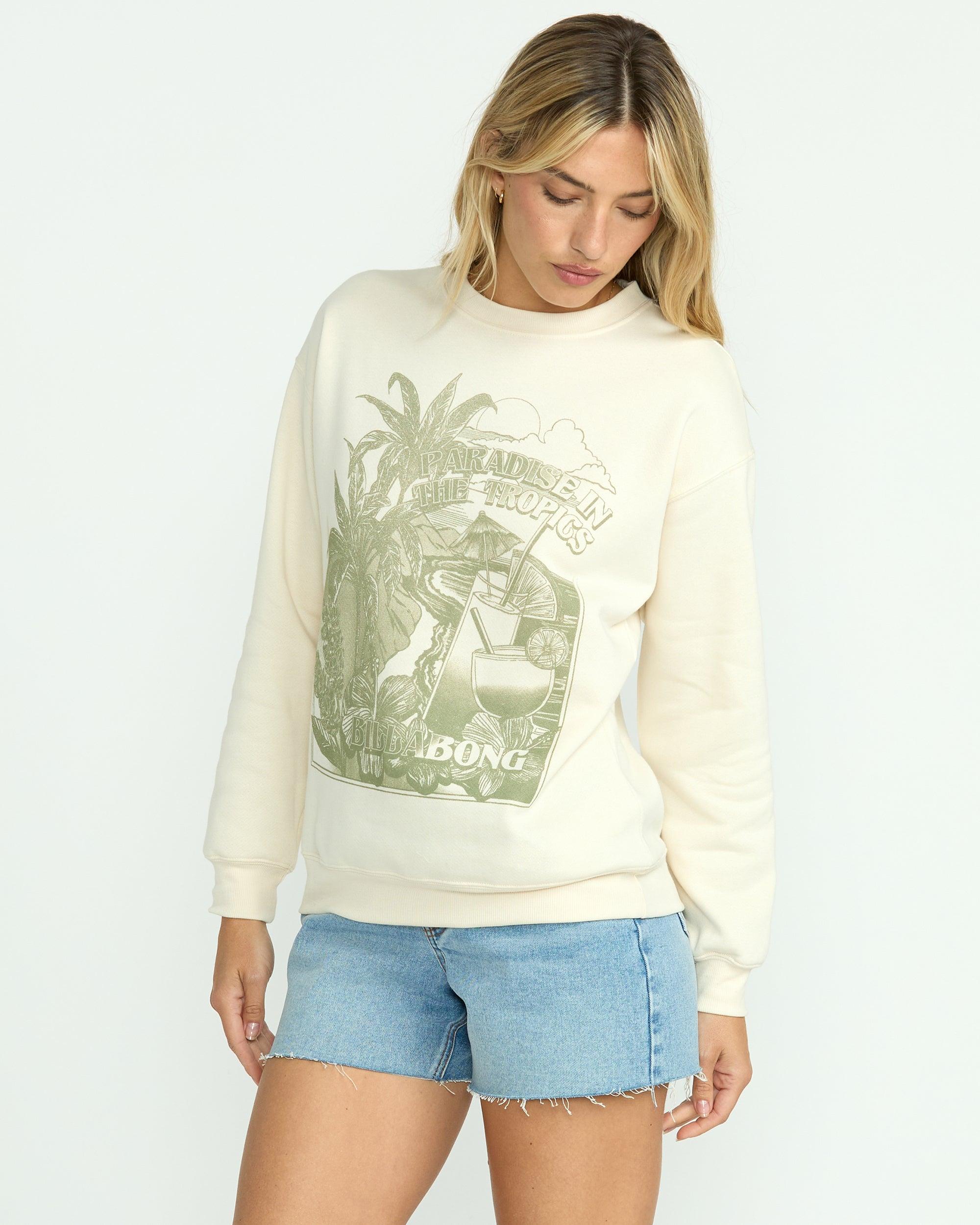 Paradise Awaits Crewneck Sweatshirt - Whitecap Female Product Image