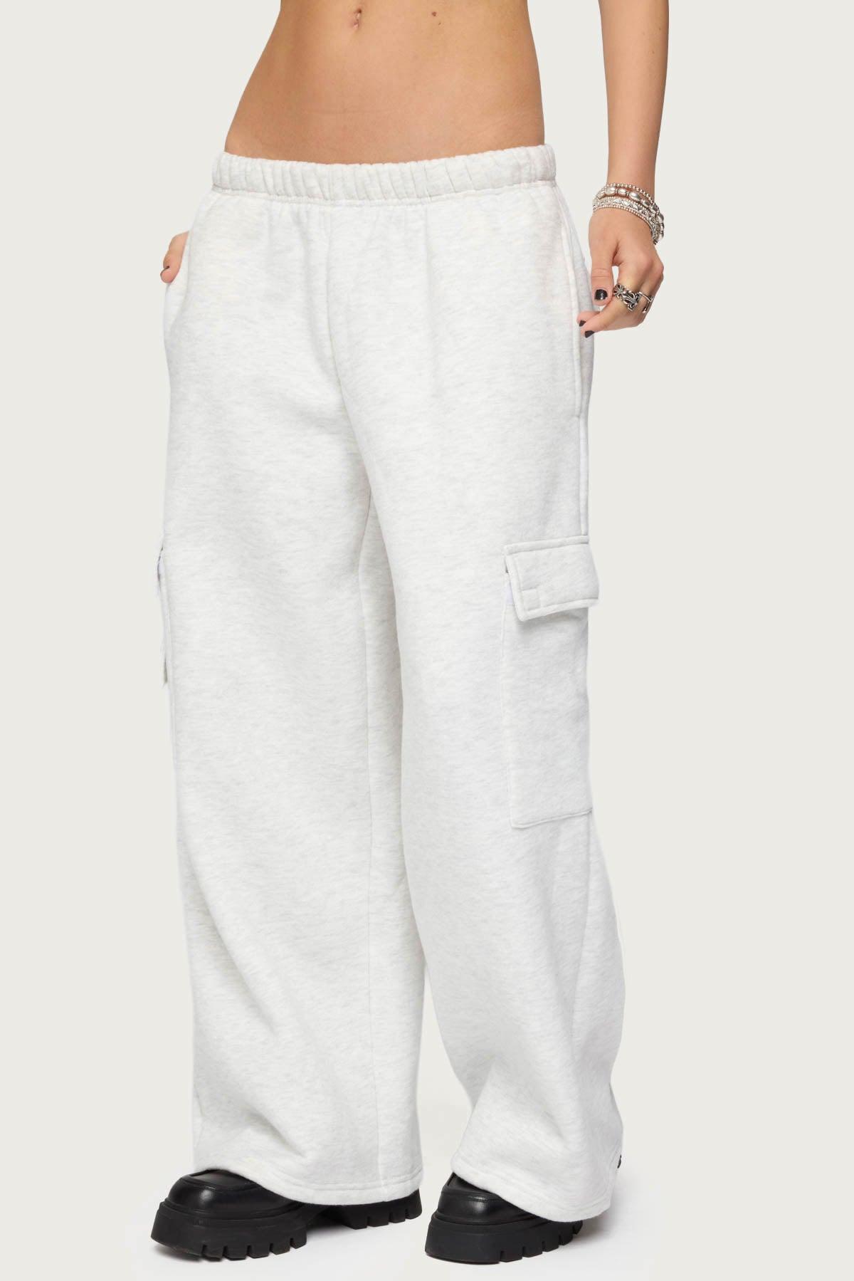 Petite Wide Leg Cargo Sweatpants Product Image