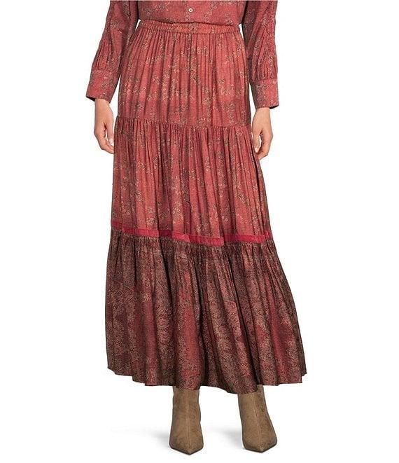 Ro's Garden Frilly Baltistan High Rise A-Line Flounce Maxi Skirt Product Image