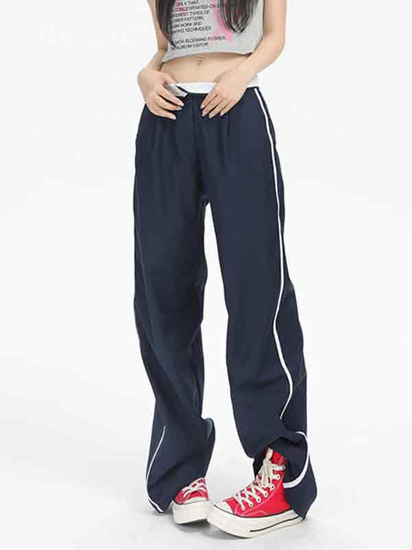 Turned Waist Wide Leg Pants Product Image