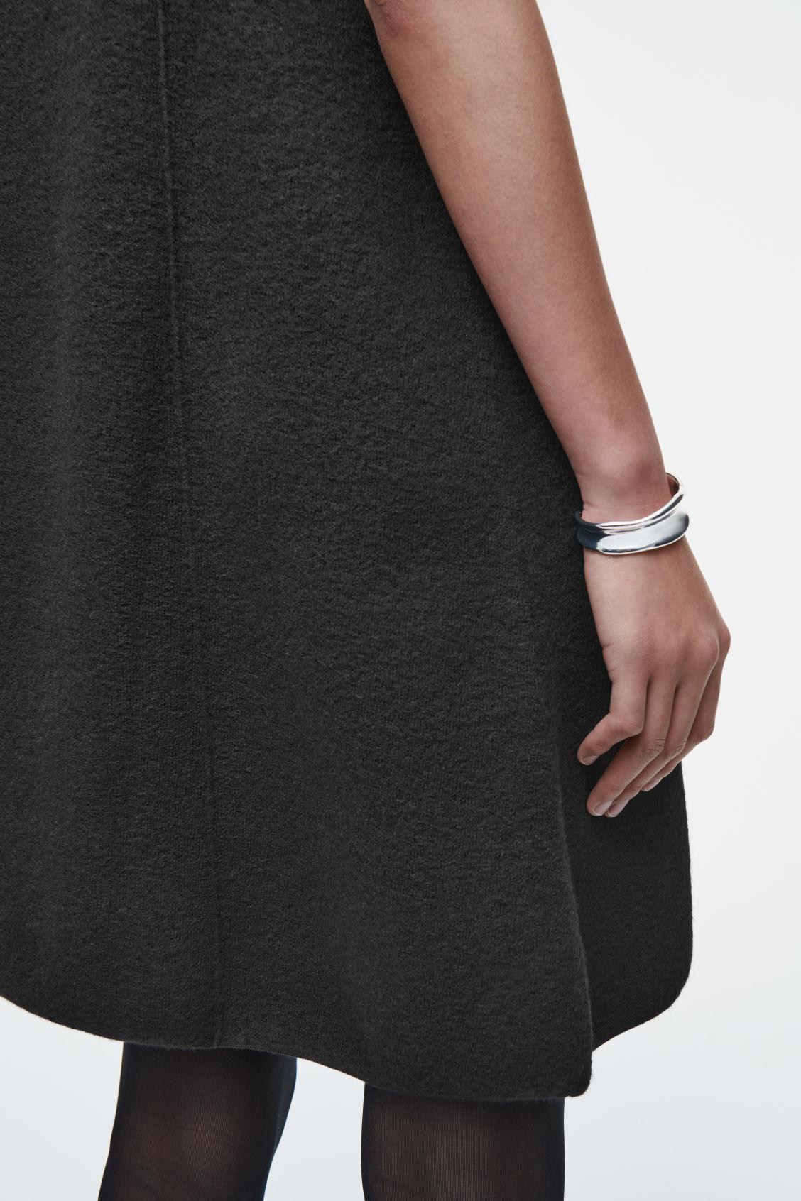 PANELED WOOL SHIFT DRESS Product Image