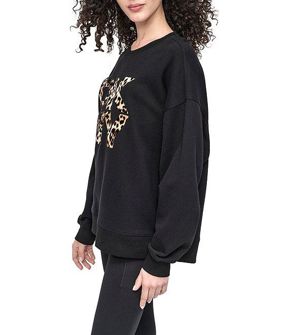 DKNY Sport by Donna Karan Leopard Logo Crew Neck Pullover Product Image