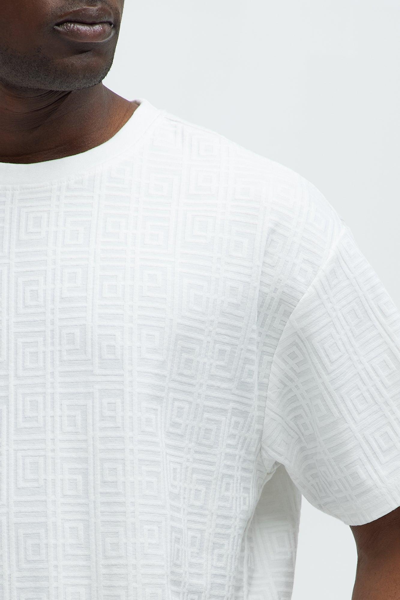 Square Textured Short Sleeve Tee - Off White Product Image