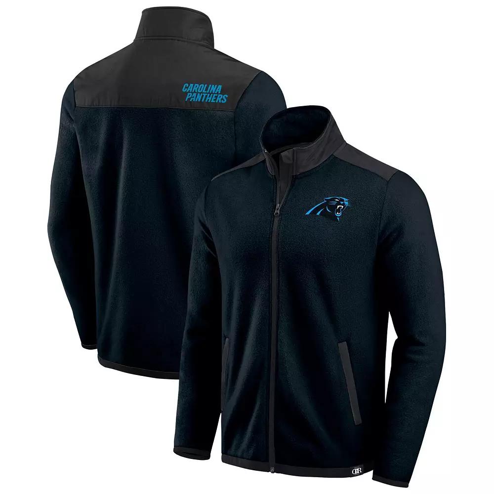 Men's Darius Rucker Collection by Fanatics Black Carolina Panthers Color Block Polar Fleece Full-Zip Jacket,  Product Image