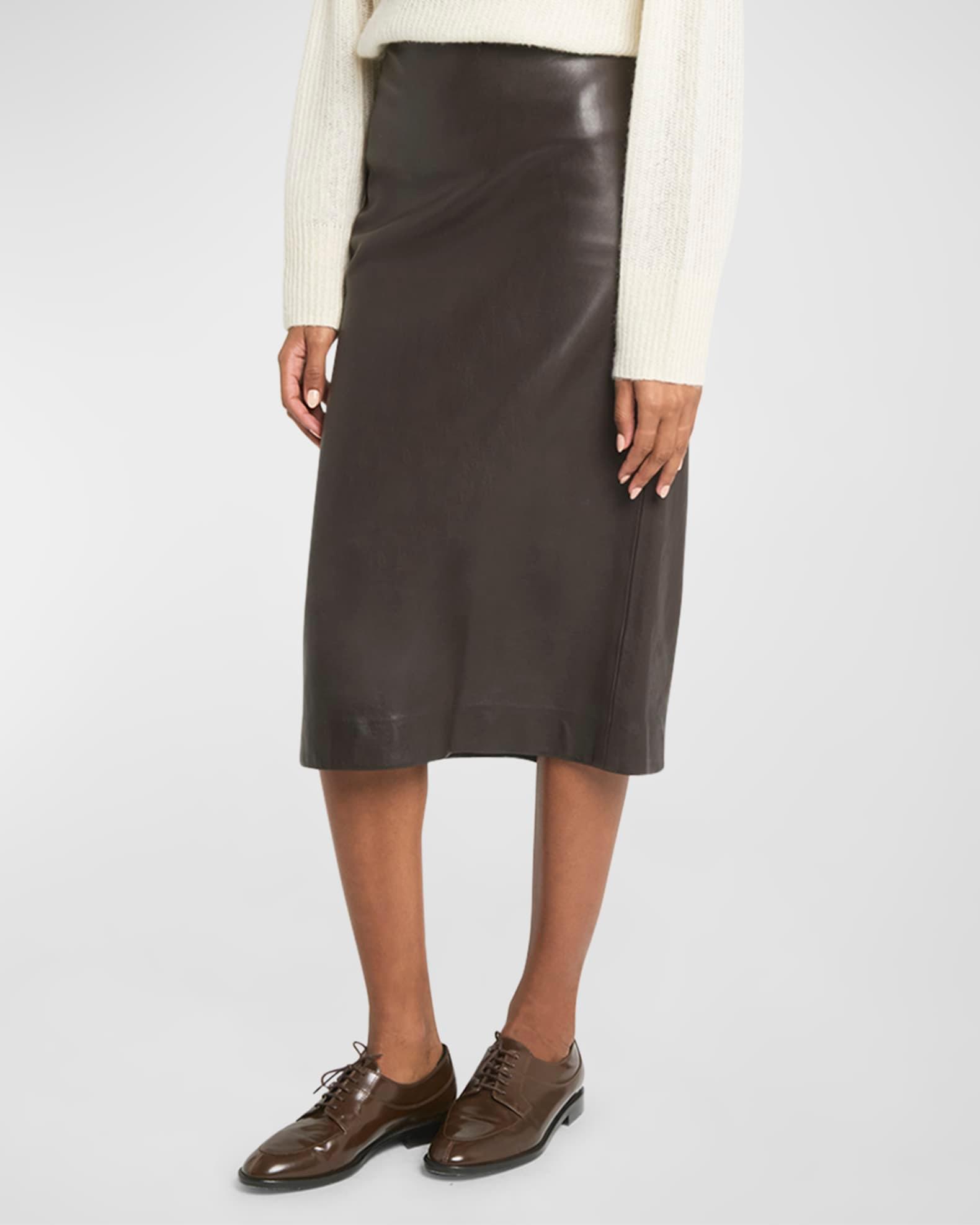 Leather Midi Pencil Skirt Product Image